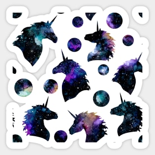 Space Unicorn and Dots Sticker